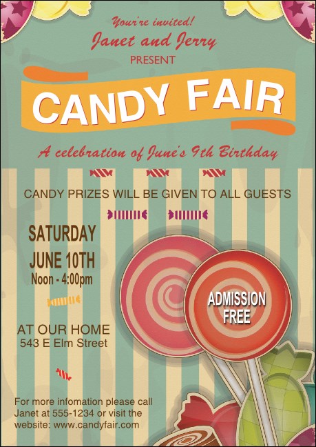 Retro Candy Club Flyer Product Front