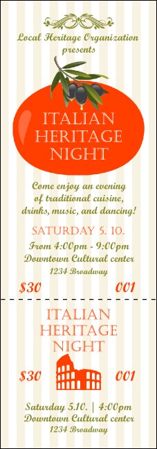 Tuscany Event Ticket Product Front