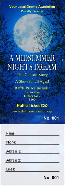 Midsummer Night's Dream Raffle Ticket Product Front