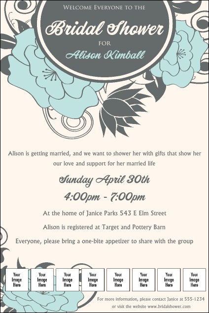 Blue Flower Logo Poster Product Front