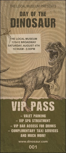 Dinosaur Illustrated VIP Pass