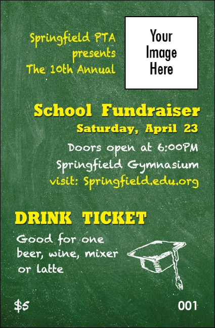 Education Chalk Board Drink Ticket Product Front
