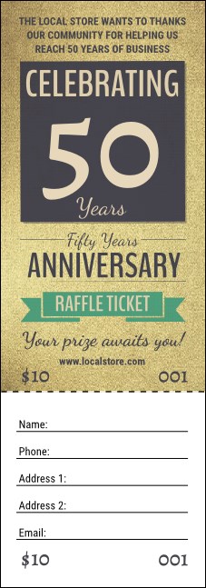50th Anniversary Raffle Ticket