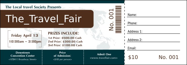 Airline Raffle Ticket Product Front