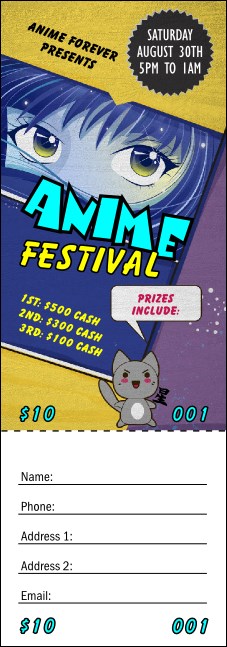 Anime Raffle Ticket Product Front