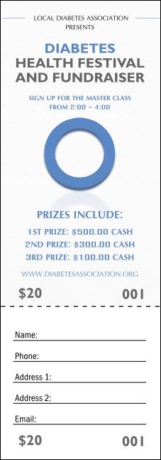 Diabetes Raffle Ticket Product Front