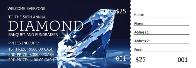 Diamond Raffle Ticket Product Front