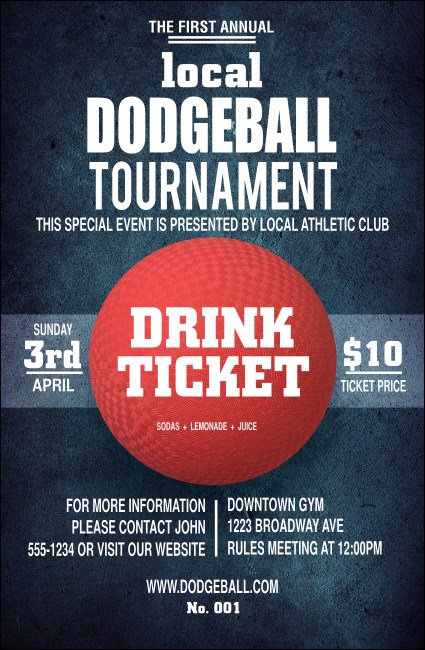 Dodgeball Drink Ticket Product Front