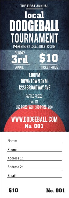 Dodgeball Raffle Ticket Product Front