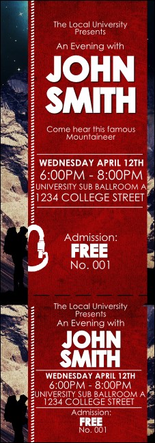 Mountaineering Event Ticket Product Front