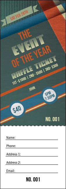 Retro Stripes Raffle Ticket Product Front