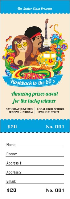 Sixties Raffle Ticket Product Front