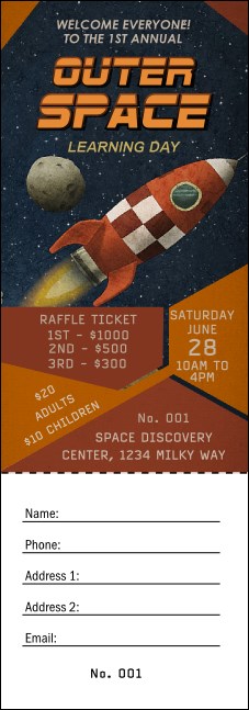Spaceship Raffle Ticket Product Front