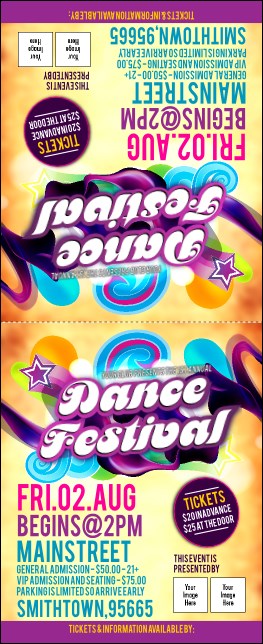 Disco Dance Festival Table Tent