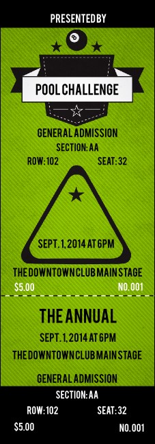 Billiards Reserved Event Ticket Product Front