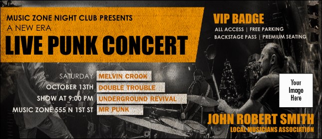 Punk Rock VIP Event Badge Large Product Front