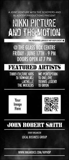 Galaxy Hip Hop Black and White VIP Event Badge Large Product Front