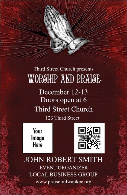 Gospel Praying Hands VIP Event Badge Small Product Front