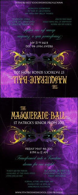 Masquerade Ball Table Tent Product Front