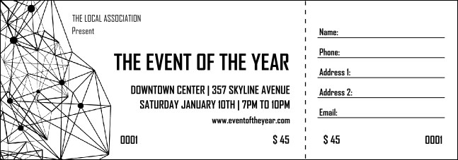 All Purpose Geometric Black and White Raffle Ticket Product Front