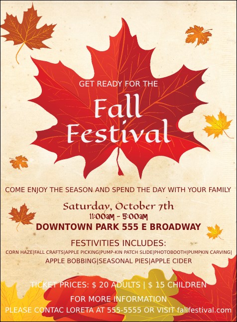 Fall Leaves Invitation Product Front