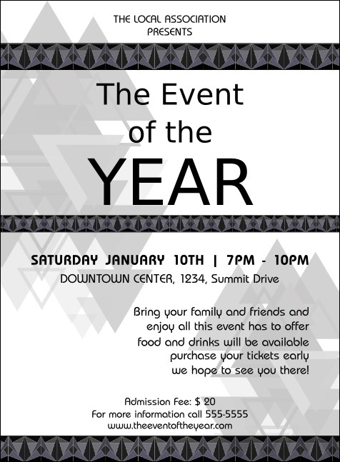 All Purpose Triangles 2 Black and White Invitation Product Front