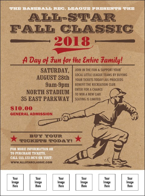 All-Star Retro Baseball Logo Flyer Product Front