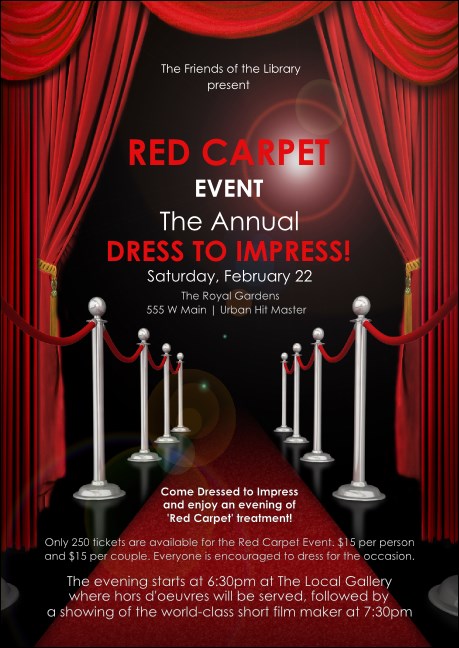 Red Carpet Postcard Mailer Product Front
