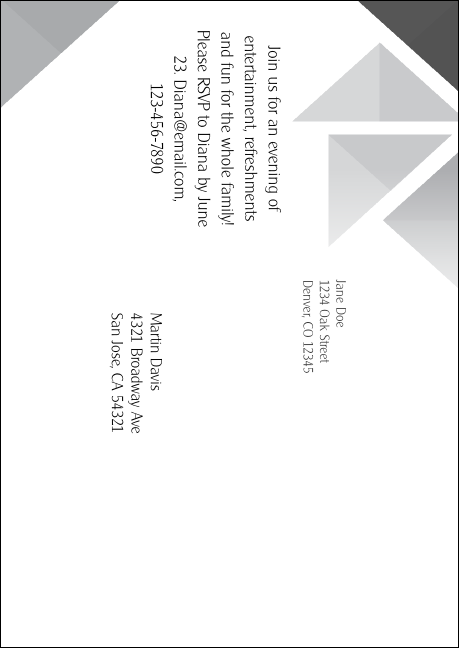 All Purpose Triangles Black and White Postcard Mailer Product Back