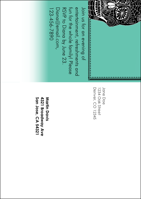 Day of the Dead Postcard Mailer Product Back