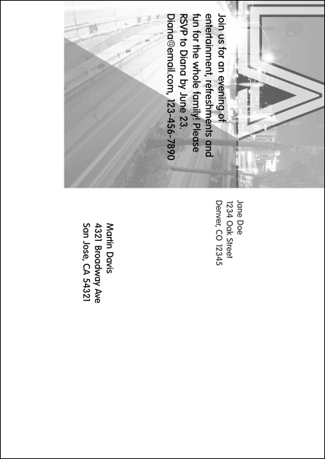 Los Angeles (Black and white) Postcard Product Back