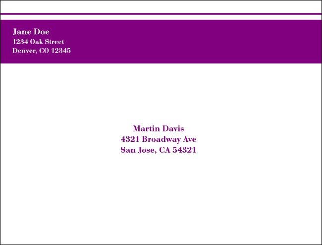Purple Stripe A2 Envelope Product Front