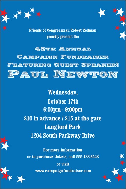 Red, White, and Blue Stars Poster Product Front