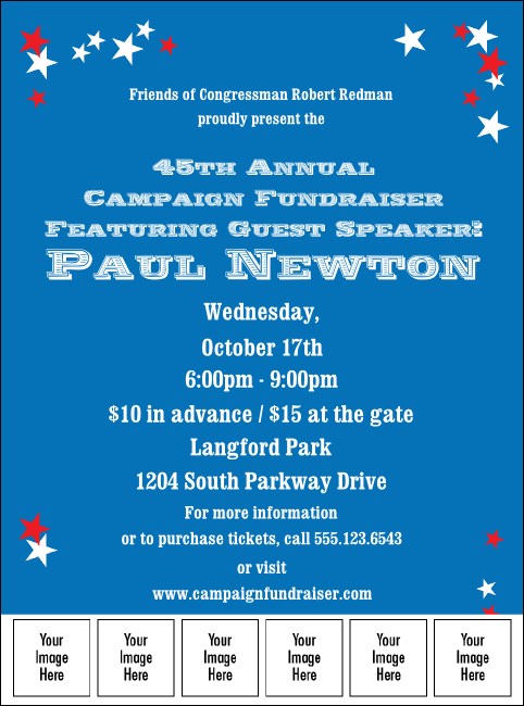 Red, White, and Blue Stars Image Flyer