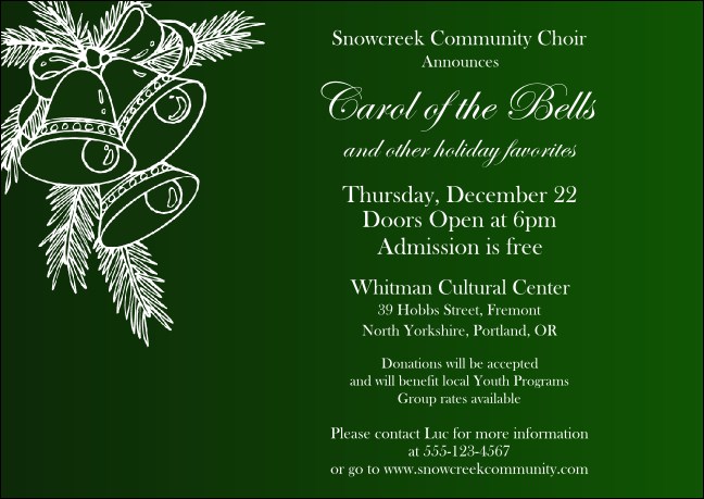 Christmas Bells Postcard Product Front