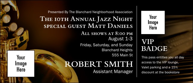 Jazz VIP Event Badge Large (REPLACED) Product Front