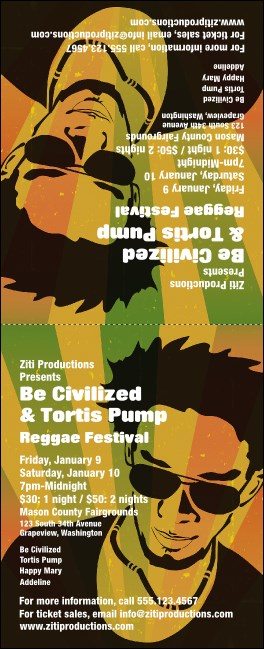 Reggae Table Tent Product Front