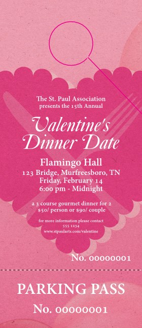 Valentine's Dinner Date  Hang Tag