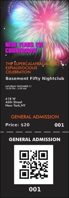 Fireworks QR Event Ticket