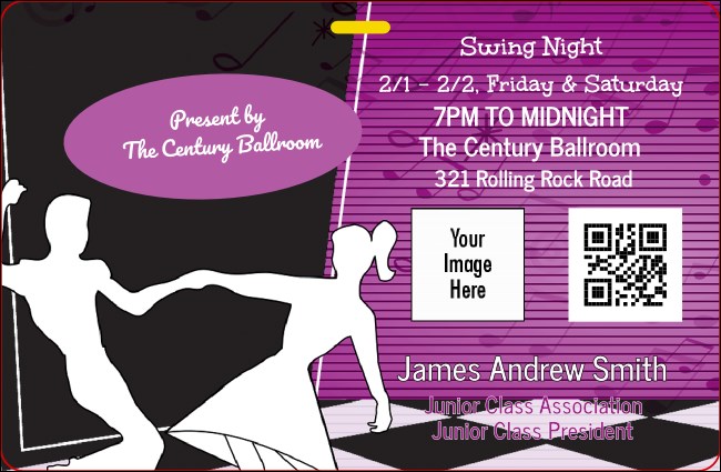 50s Swing Dance VIP Event Badge Small Product Front