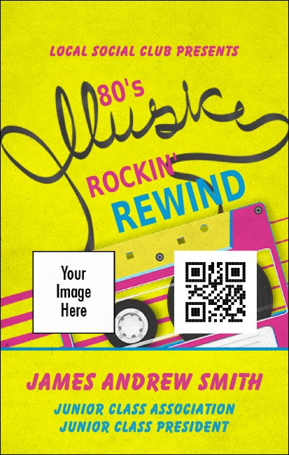 80s Music Club  VIP Event Badge Medium Product Front