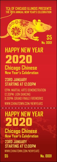 Chinese New Year Rat Event Ticket Product Front