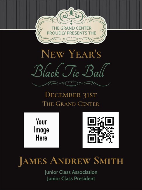 Classic Black Pinstripe Economy Event Badge