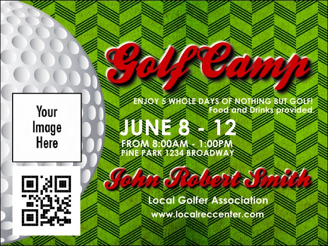 Golf Camp Economy Event Badge Product Front