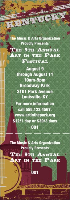 Kentucky Event Ticket Template Product Front