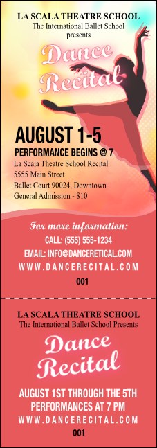 Dance Silhouette Event Ticket
