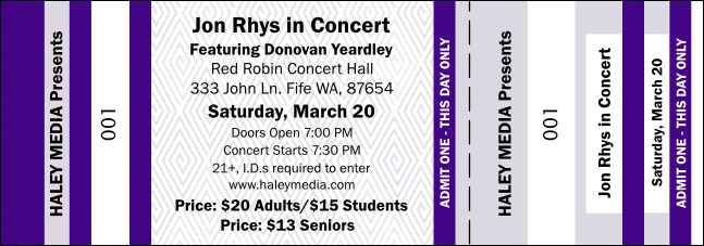 Purple Landscape General Admission Ticket Product Front