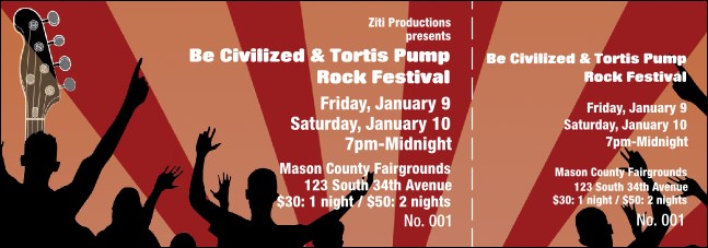 Rock Concert Event Ticket Product Front