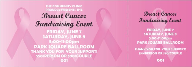 Pink Ribbon General Admission Ticket 001 Product Front