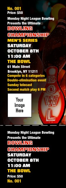 Bowling Event Ticket Product Front